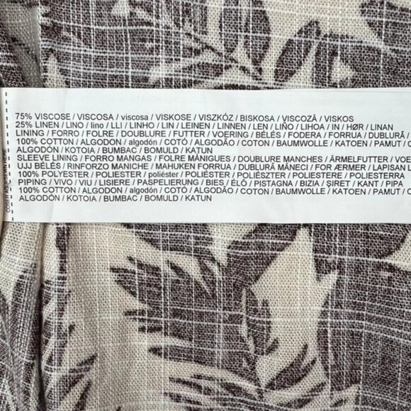 NWT‎ MANGO LINEN Blend Tropical Print Notch Collar Blazer Front Flap Pockets XS - Picture 11 of 13